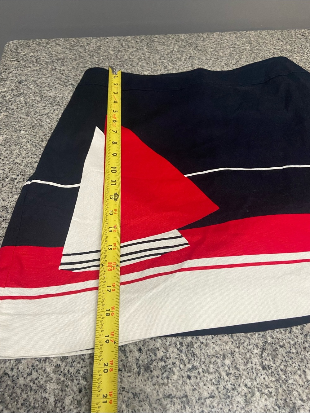 Vintage TALBOTS Womens Petites Nautical Sailboat Skirt Navy Blue Red White 14WP - Picture 13 of 16